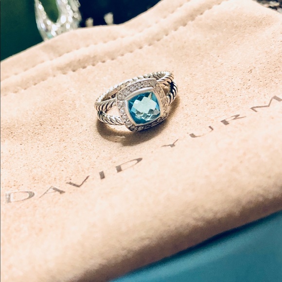 David Yurman Jewelry - David Yurman Albion Ring Blue Topaz & Diamonds